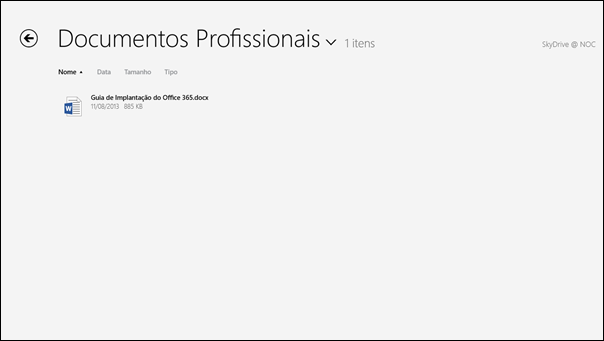 Configurando o SkyDrive Pro App para Windows 8 - 10